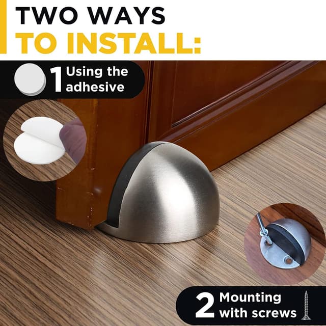 Detalle de Stainless steel floor door stoppers, 2 pack