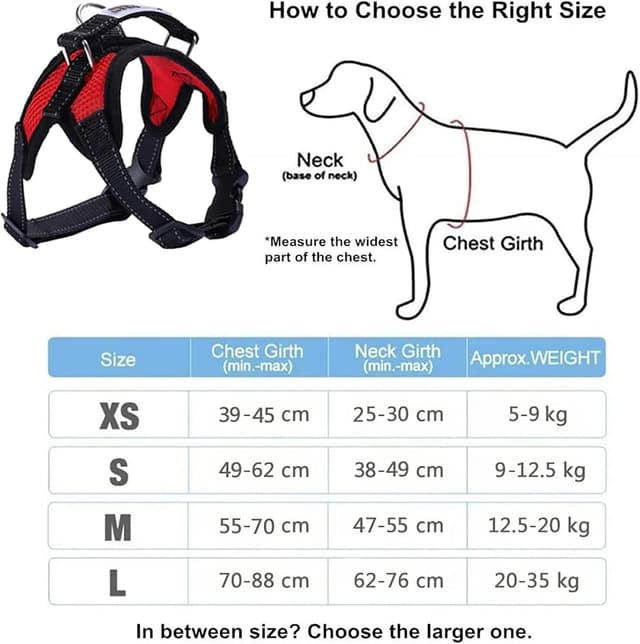 Detalle 2 de Dog harness no pull mesh vest XS red
