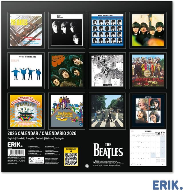 Thumbnail 1 de Grupo Erik Calendario da muro The Beatles 2026 30x30 cm 🗓
