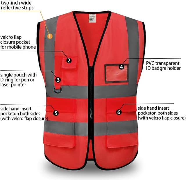 Detalle 2 de Hi Vis reflective vest with pocket