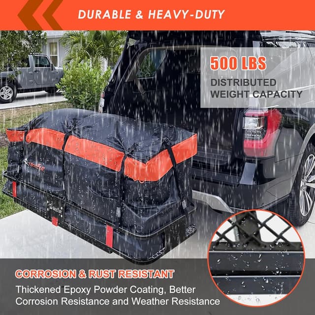 Detalle de Cargo carrier basket 500 lb hitch mount