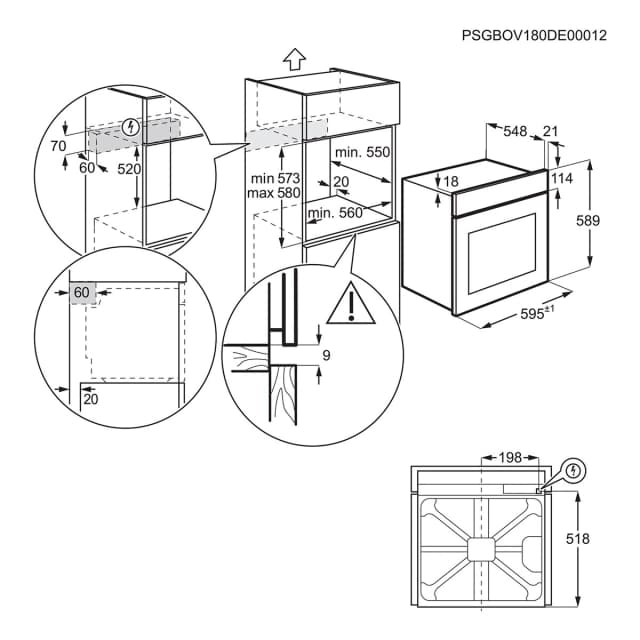 Detalle 2 de AEG TU5PB43SM horno multifunción con 9 funciones
