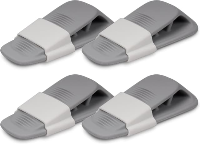 Detalle de XCZYN Door Stopper (4 pcs) for the Bottom of a Door with Holder – TPR Rubber Wedge in Grey