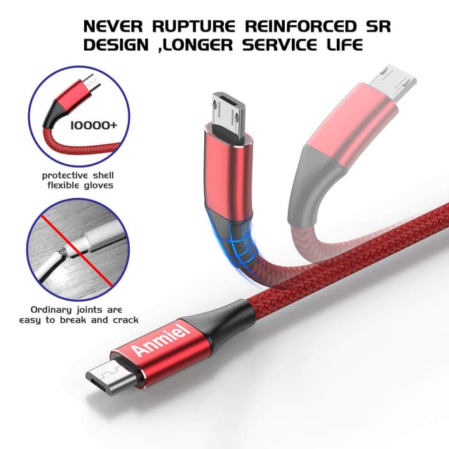 Detalle 2 de ANMIEL Micro USB Kabel 3 m 2,4 A Lade- und Datenkabel