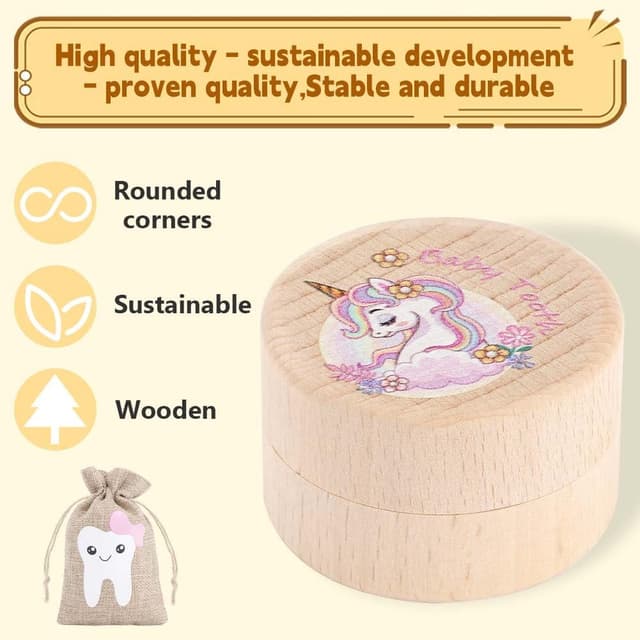 Detalle de Aolso Tooth Fairy Box wooden storage