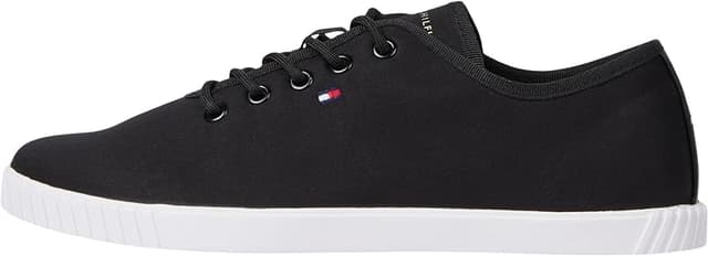 Detalle de Tommy Hilfiger Sneakers Mujer Canvas Lace Up 👟 Negra, 38