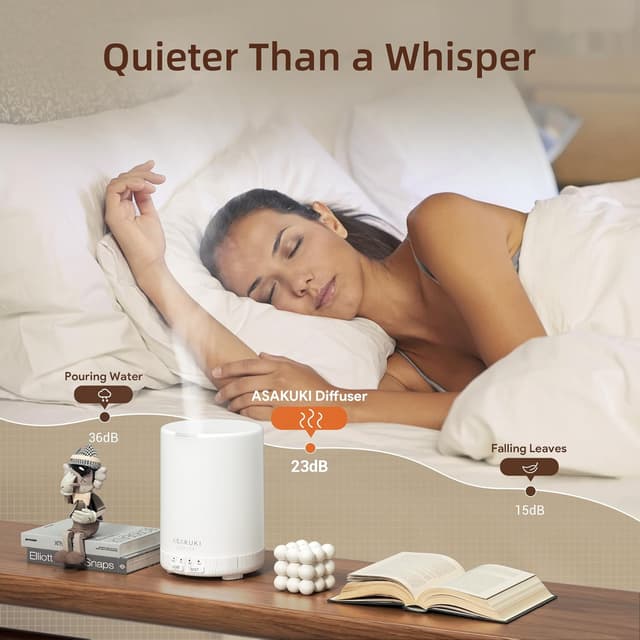 Thumbnail 2 de ASAKUKI 300ml ultrasonic essential oil diffuser 🌫