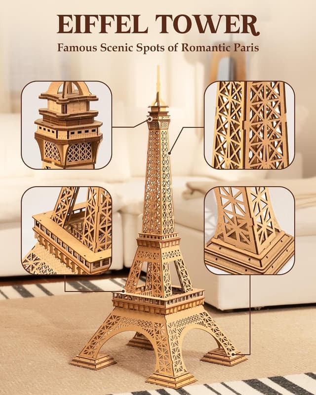 Thumbnail 2 de Rolife Puzzle 3D Torre Eiffel de Madera, Kit para Adults 🎄