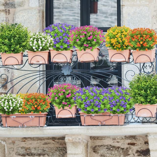 Thumbnail 6 de AIOR 10 Bouquets Fleurs Artificielles Multicolore