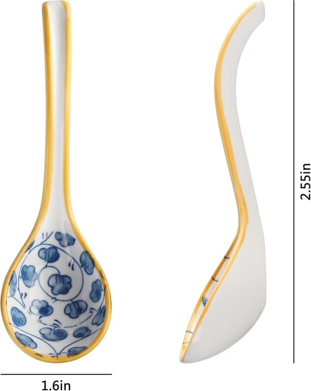 Detalle 2 de Ceramic Soup Spoon Set of 4 Porcelain