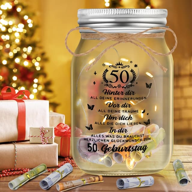 Detalle 2 de Johiux LED Flaschenlicht 50 Geburtstag Geschenk