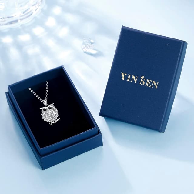 Thumbnail 6 de Yinsen Damen Halskette mit Eulen-Anhänger aus 925 Sterling Silber – Nickelfrei, hypoallergen