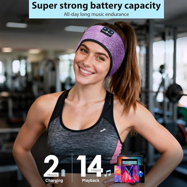 Detalle de MUSICOZY Bluetooth 5.4 Schlafkopfhörer als Stirnband – ultraleicht, waschbar, bis zu 14 h Laufzeit