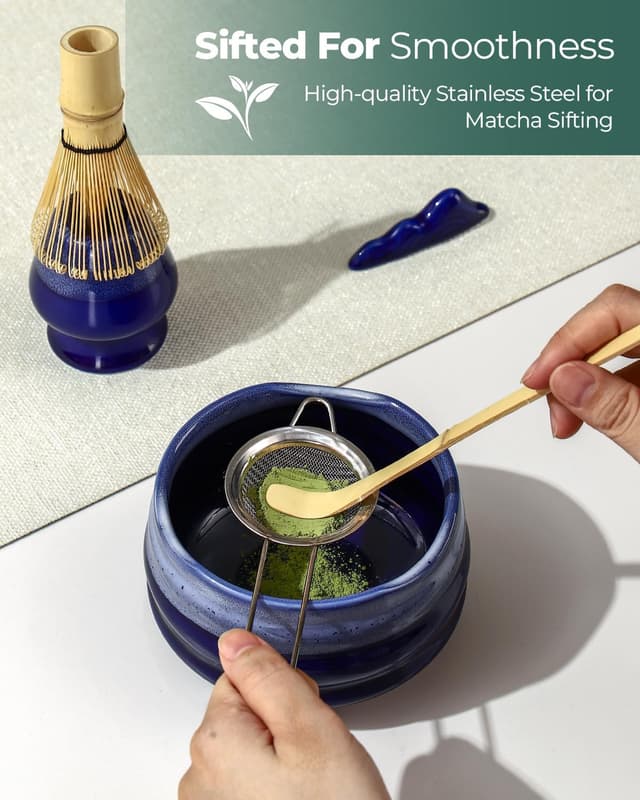 Detalle de MIKUME Matcha Set (6-Piece) with Ceramic Bowl, Bamboo Chasen & Chashaku