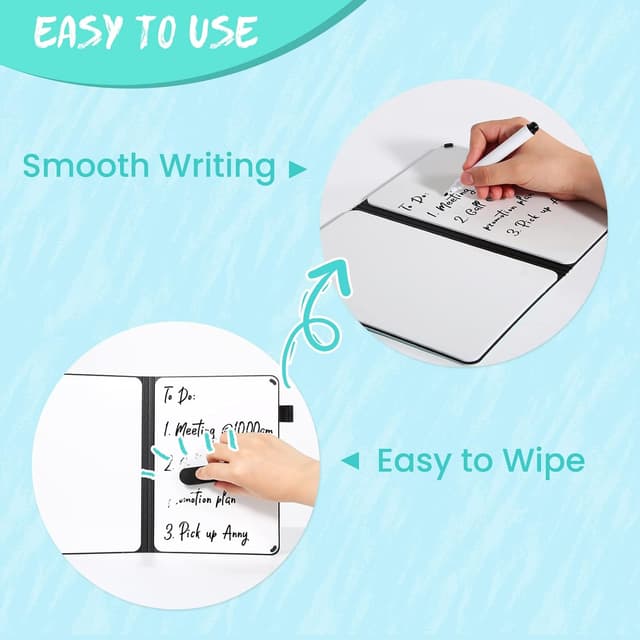 Detalle de AGM A5 Mini Whiteboard (Double Sided) – Portable dry erase board with pen