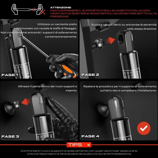 Detalle de Frankberg 2x molle a gas per portellone posteriore (compatibili con Peugeot 206 e 206+)