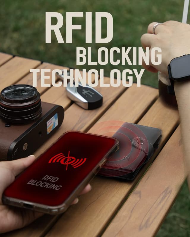 Detalle de MYSHION Mens RFID Wallet with Coin Pocket