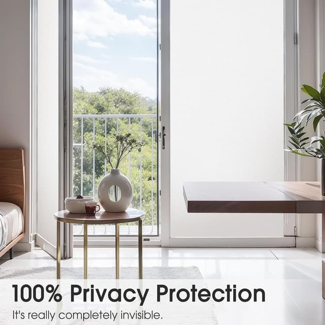 Detalle de Lifetree Fensterfolie blickdicht für Privatsphäre (90x200 cm) – selbsthaftend ohne Klebstoff, Anti-UV, Milchglas-Look