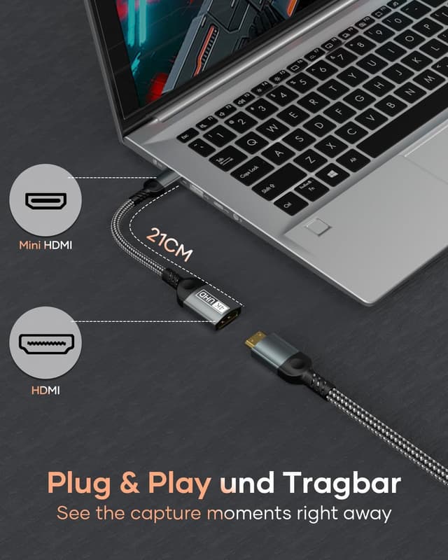 Detalle 2 de Nersligek Mini HDMI auf HDMI Adapter 4K 60 Hz