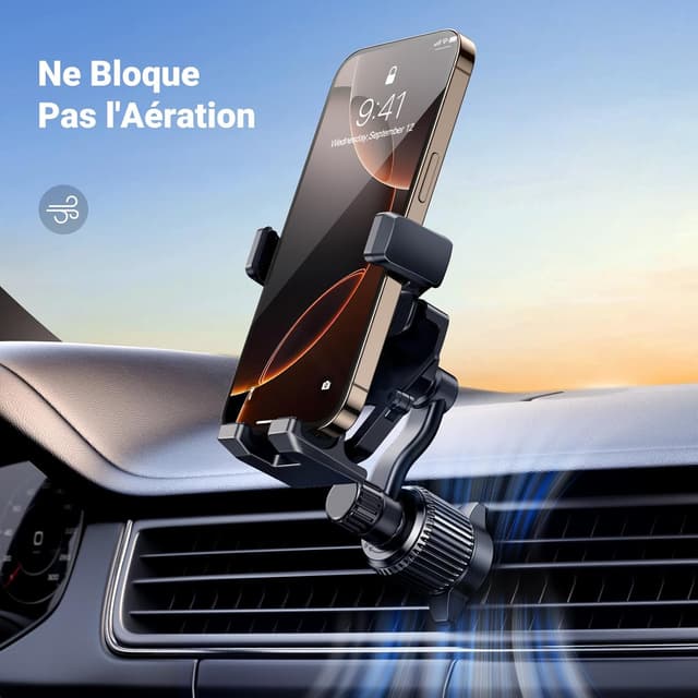 Thumbnail 6 de UGREEN support téléphone voiture à gravité avec ventilation et bras télescopique (grille d’aération)