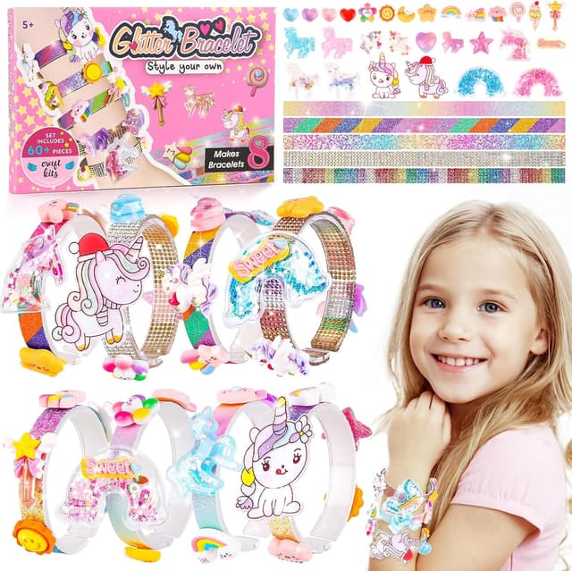 Detalle de Bracelet Making Kit for Girls (Unicorn Friendship Bracelet Set) – Creative DIY Craft Kit Ages 5–12