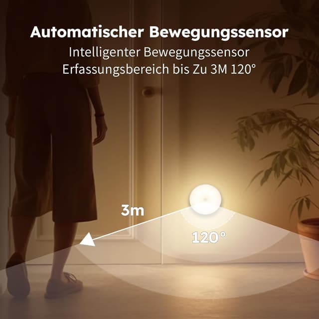 Detalle 2 de DSLebeen Nachtlicht mit Bewegungsmelder 6er Set