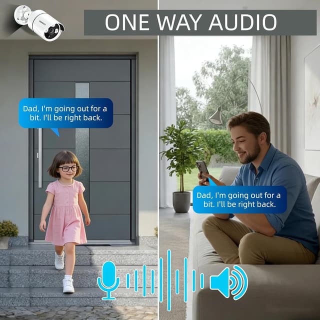 Detalle de SANSCO 5MP 8-Channel Wired CCTV System with 1TB DVR and 4 Outdoor Cameras