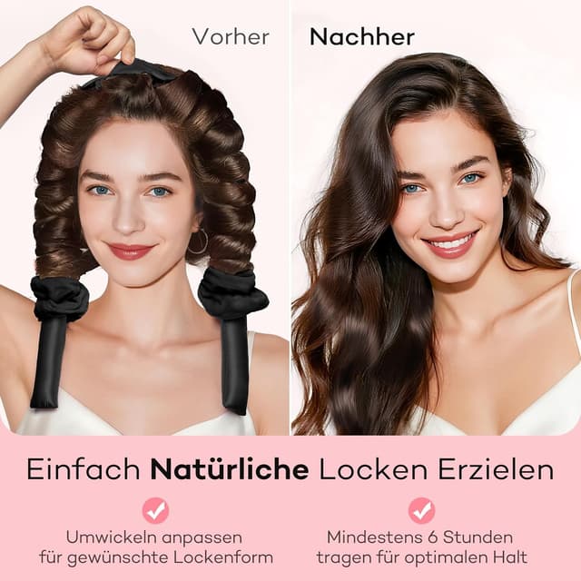 Detalle 2 de Umisleep Seide Heatless Lockenwickler (99 cm) – Lockenband fürs Overnight-Styling ohne Hitze