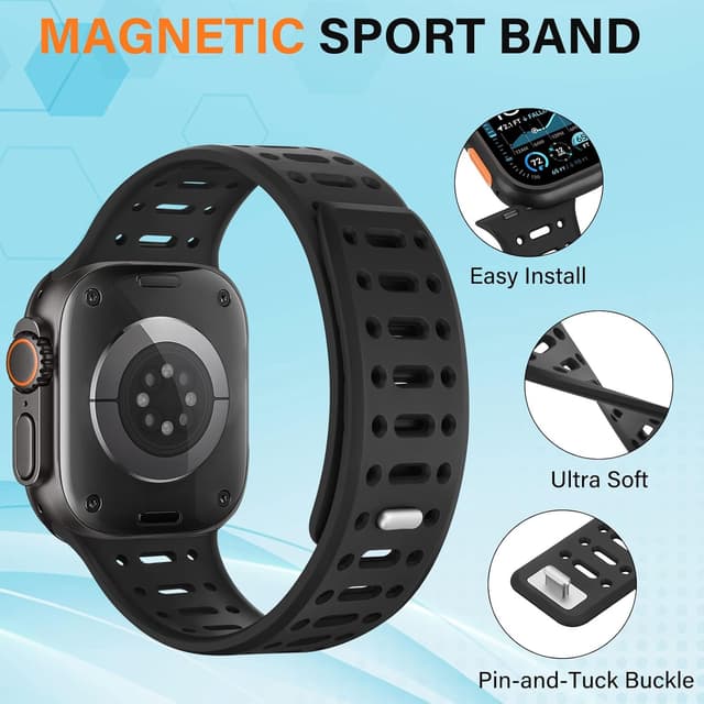 Detalle de Sixmoat Magnetic Apple Watch strap 49mm