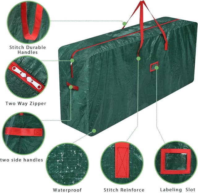 Detalle de GARPROVM XXL Aufbewahrungstasche für Gartenauflagen (476 l), wasserabweisend, 165 x 38 x 76 cm