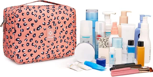 Detalle 2 de Kulturtasche Damen Groß zum Aufhängen – gepolsterter Kulturbeutel für Damen & Herren, wasserabweisend, mit Haken und Organizer