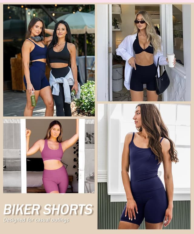 Detalle 2 de VALANDY Creamlush biker shorts for women – 8" high waisted, buttery-soft yoga & gym shorts (S–5XL)