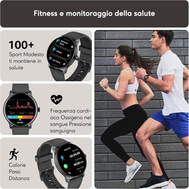 Thumbnail 2 de AcclaFit Smartwatch 1,38" Touchscreen con monitoraggio salute