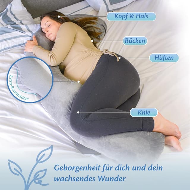 Thumbnail 1 de Ella Schwangerschaftskissen U‑Kissen 155 x 80 cm Grau