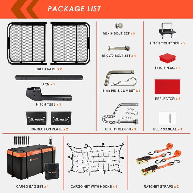 Detalle 2 de Cargo carrier basket 500 lb hitch mount