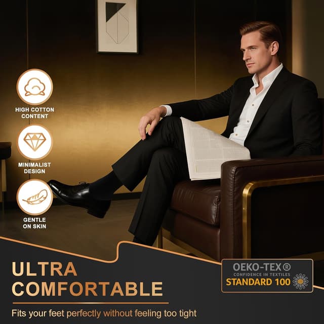 Detalle de Cirorld chaussettes homme en coton (lot de 6/10 paires) avec coffret cadeau