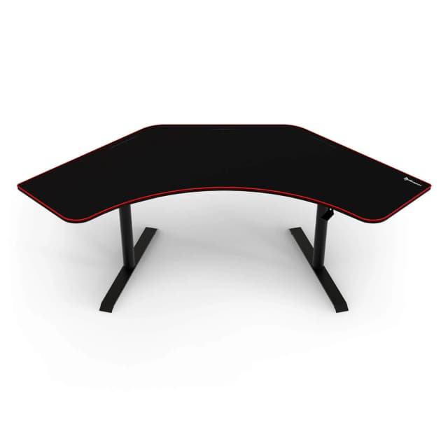 Detalle 2 de Arozzi Arena Angelo Deskpad Black: escritorio completo con alfombrilla y gestión de cables