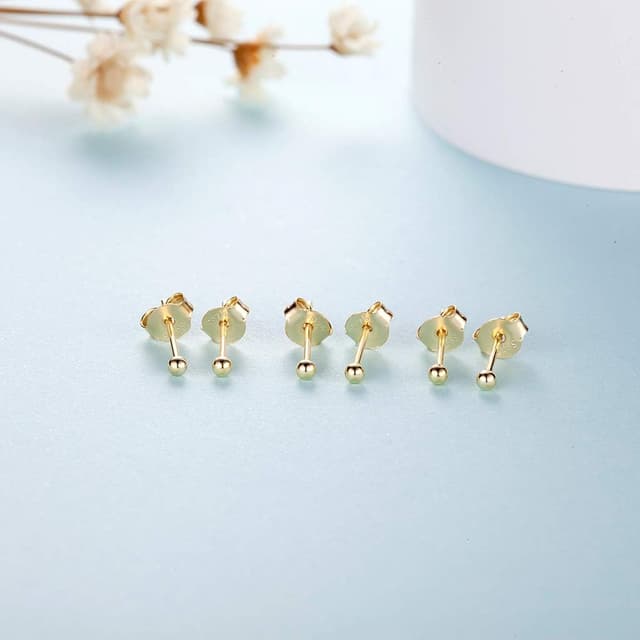 Detalle 2 de CERSLIMO 14K vergoldete Ohrstecker Set Zirkonia đ
