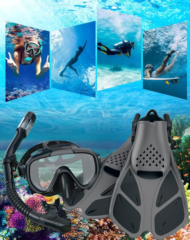 Thumbnail 6 de Ubekezele 4-in-1 Snorkeling Gear Set for Adults (Panoramic Mask, Dry-Top Snorkel, Adjustable Fins & Travel Bag)