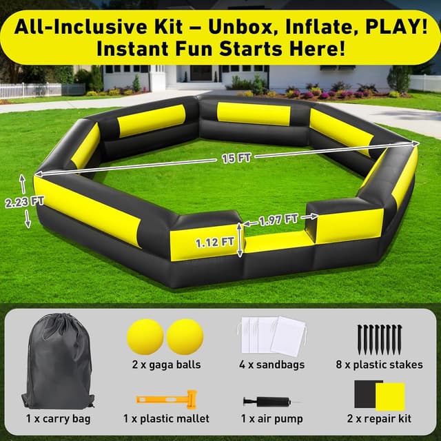 Detalle 2 de Inflatable Gaga Ball Pit 15FT for Backyard Play