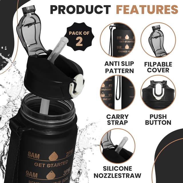 Detalle de Aqua Homie 750ml leakproof water bottles