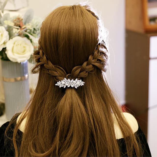 Thumbnail 2 de SHSMPXOY Strass Haarspange Silber 2er Set Hochzeit