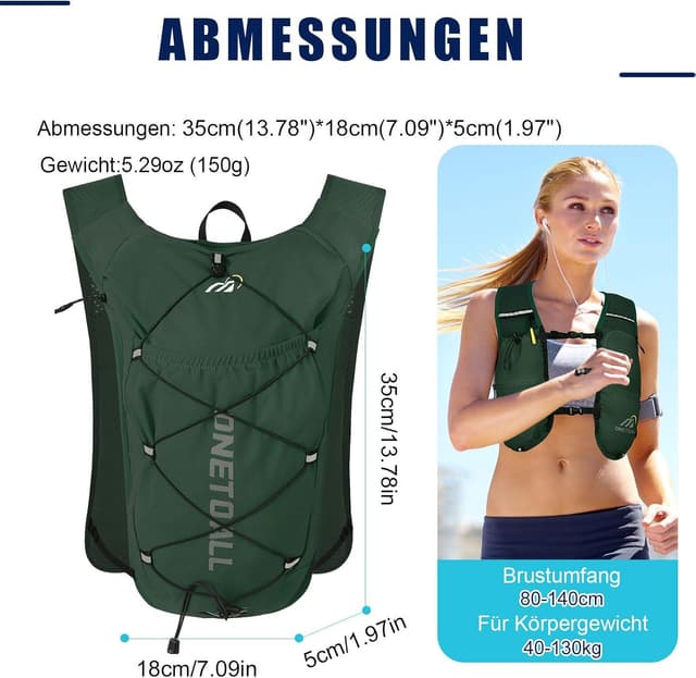 Thumbnail 6 de ONETOALL Laufweste 6L mit Trinkblase 2L