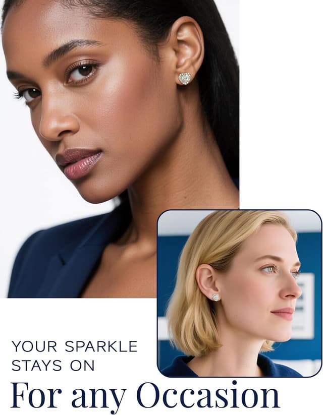 Detalle de MomentWish Moissanite Ohrringe aus 925 Silber mit Herzschliff – Damen Ohrstecker