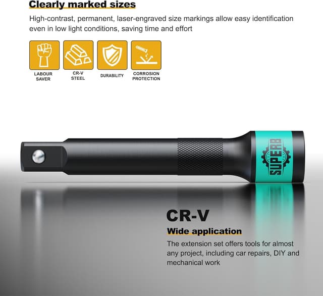 Thumbnail 3 de KIRXST 1/2" Impact Extension Bar Set 3pc 75/125/250mm