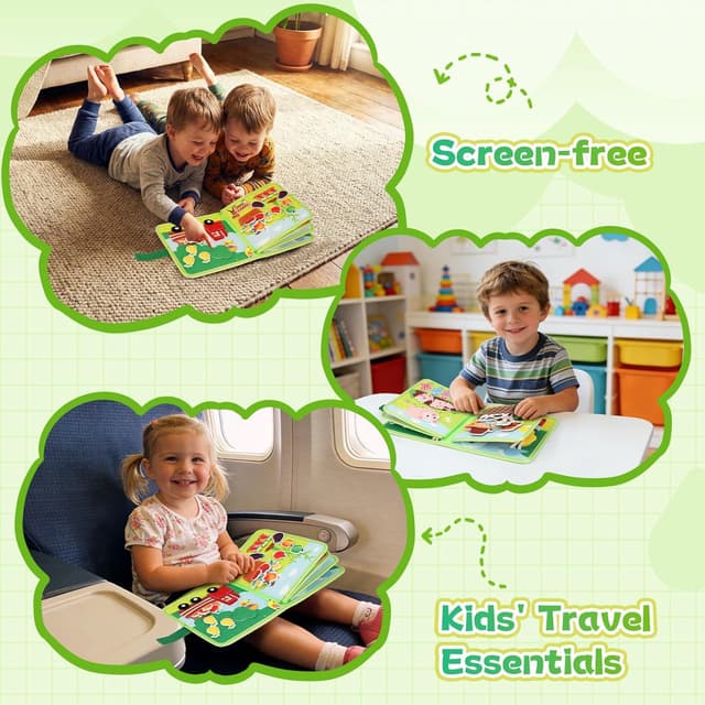 Detalle de Kyteazr Busy Book Montessori Farm Board (25 activities) for 1+ year olds