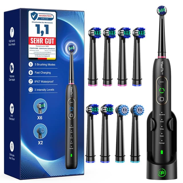 Detalle de Rotierende Zahnbürste mit 8 Aufsteckbürsten