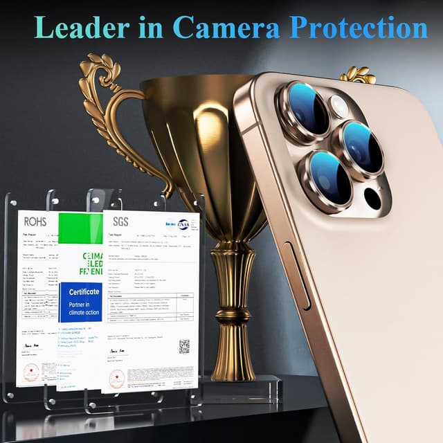 Detalle 2 de YWXTW Camera Lens Protector for iPhone 16 Pro / iPhone 16 Pro Max with 1-Step Installation Tray (Tempered Glass, Desert Titanium)