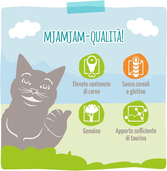 Detalle 2 de MjAMjAM Quetschie cibo umido per gatti 12x125 g
