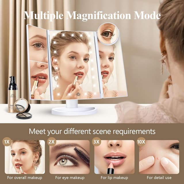 Detalle 2 de HUONUL Makeup Mirror 10X Magnification ๐